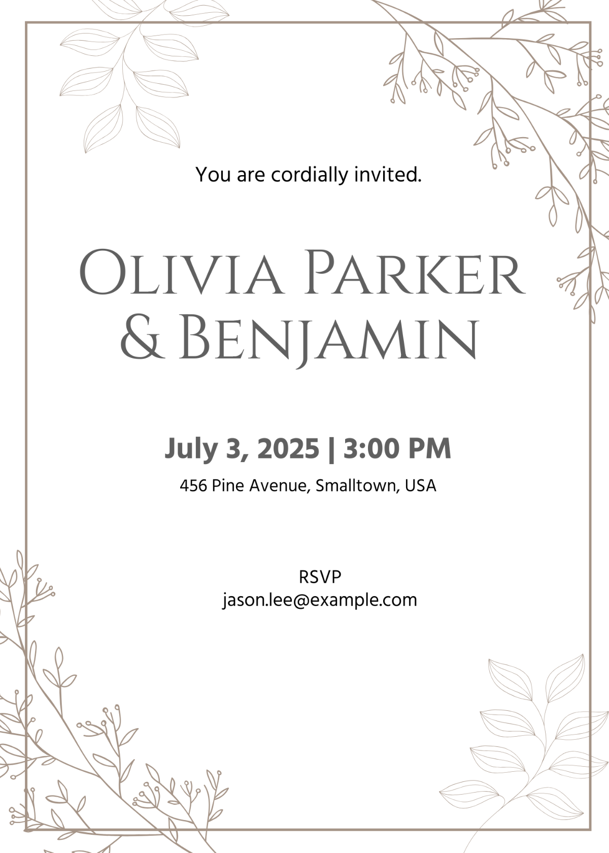 Aesthetic Wedding Invitation Template