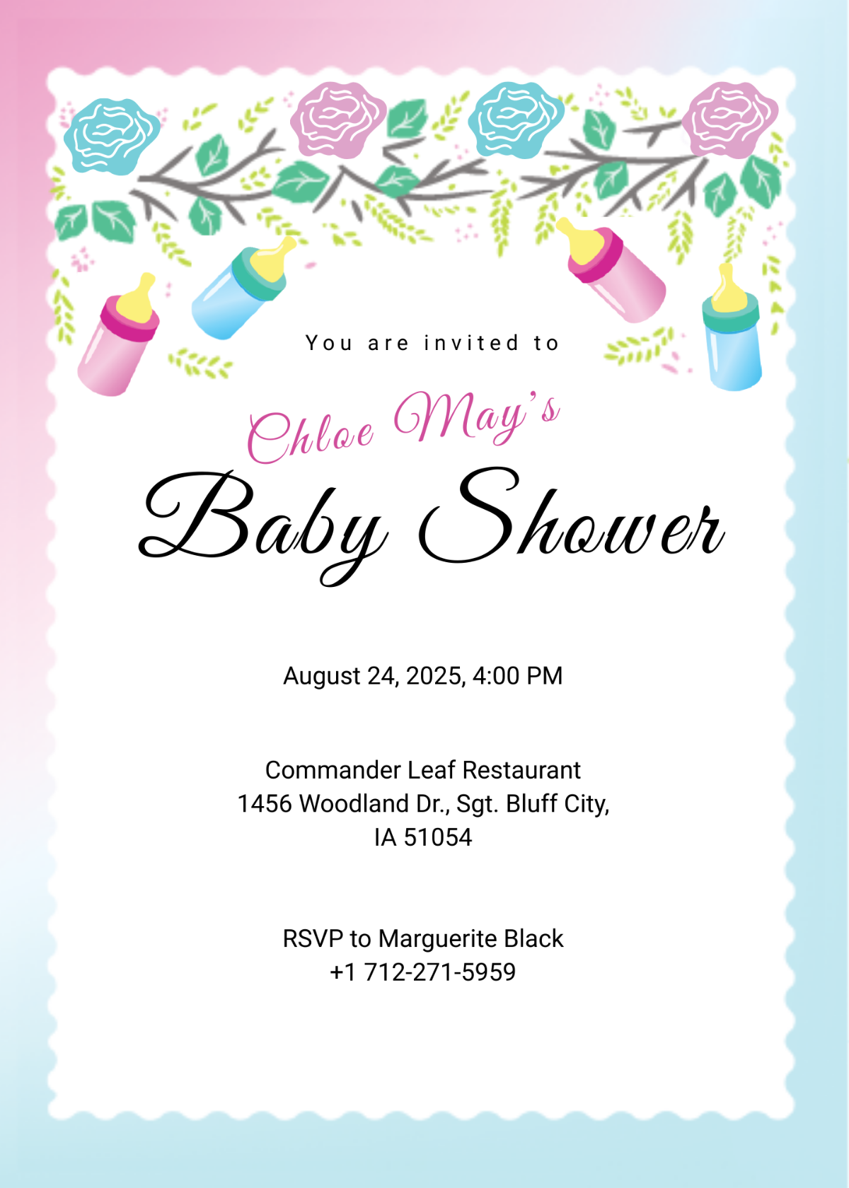 Free Editable Baby Shower Invitation Template