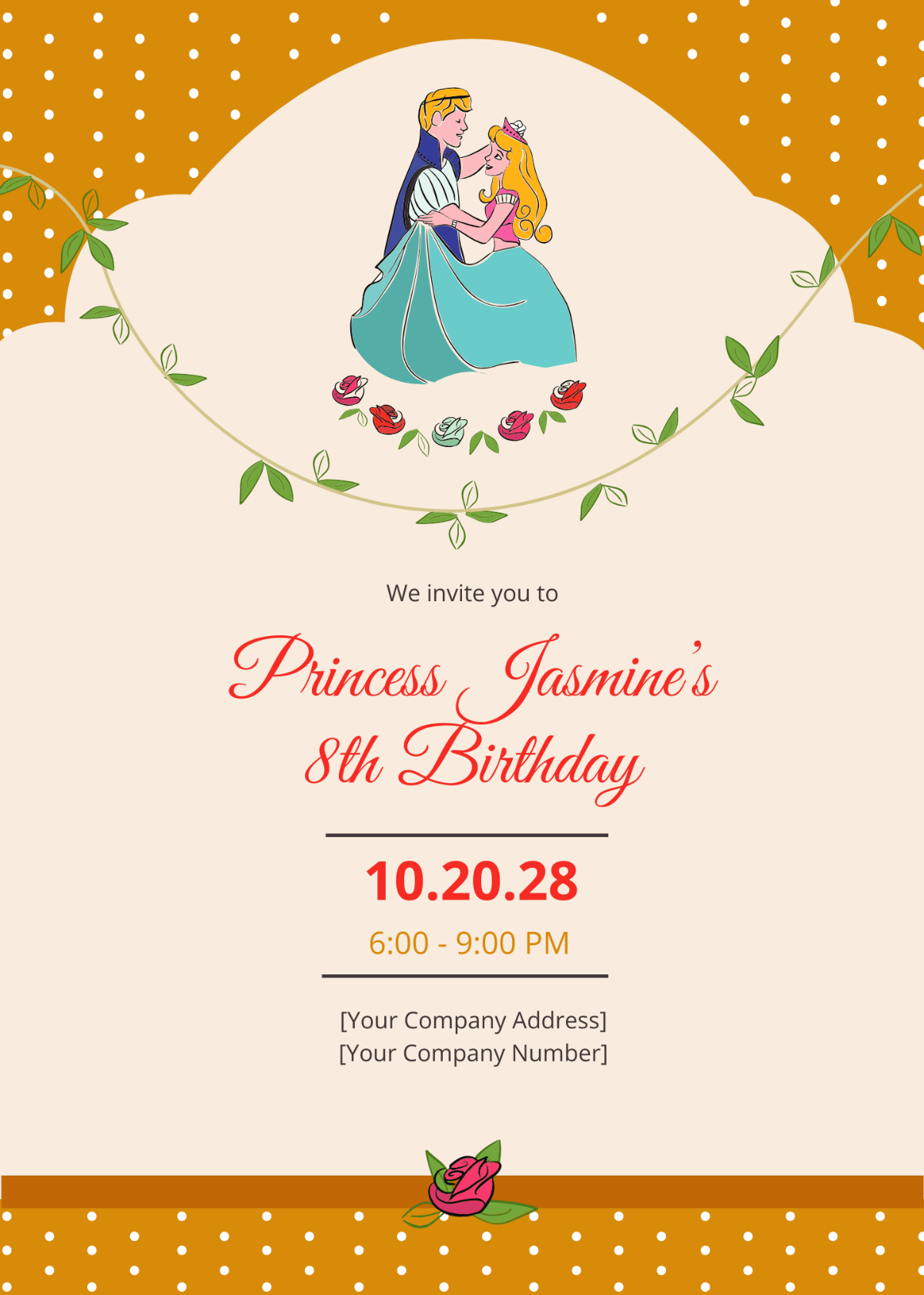 Free Little Princess Birthday Invitation Template