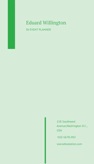 Free DJ Planner Business Card Template to Edit Online