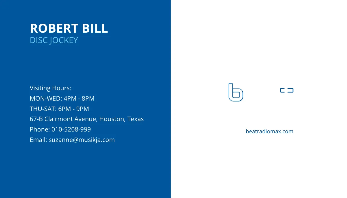 Free Dj Visiting Card Design Template to Edit Online