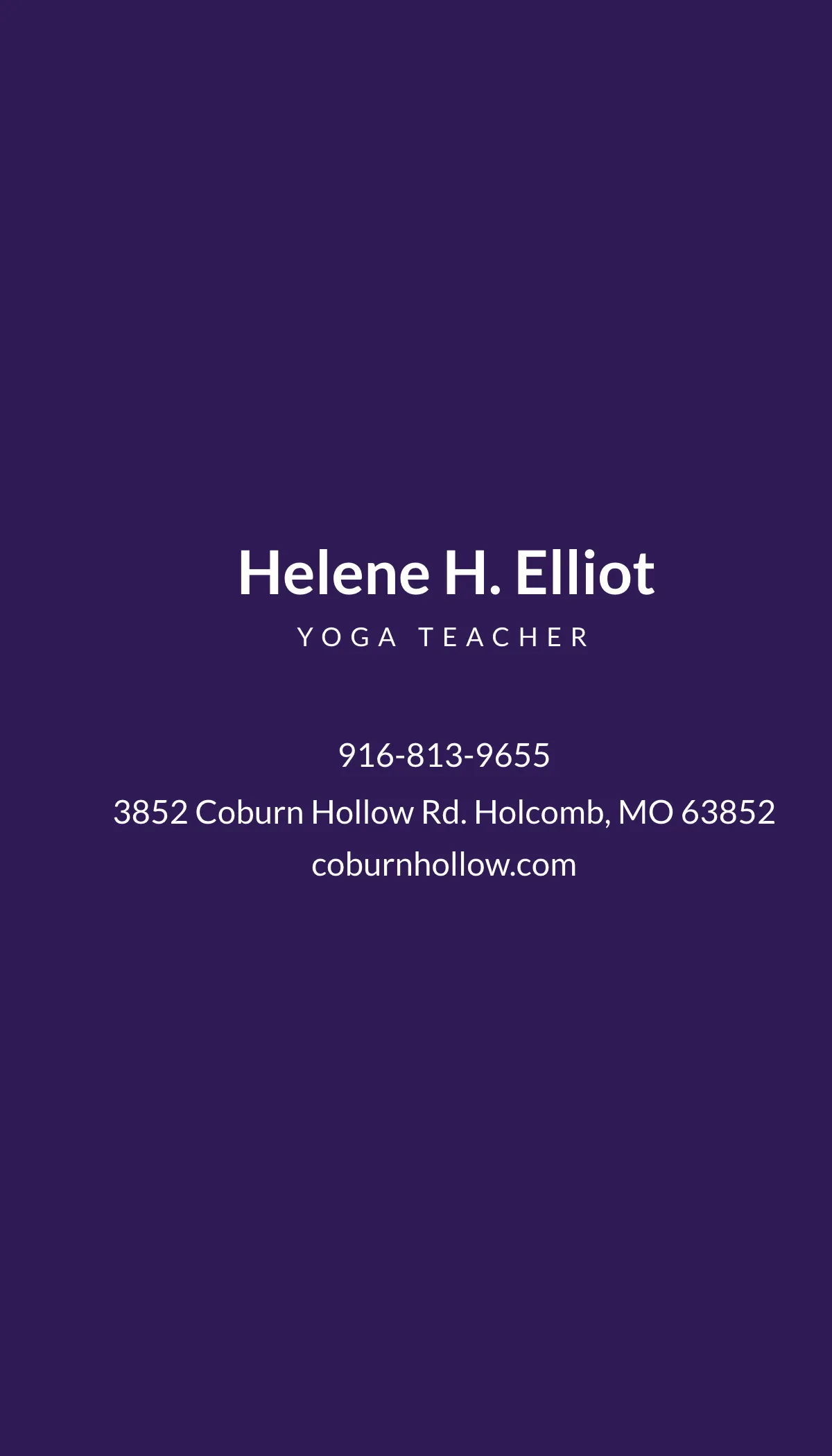Free Simple Yoga Business Card Template to Edit Online
