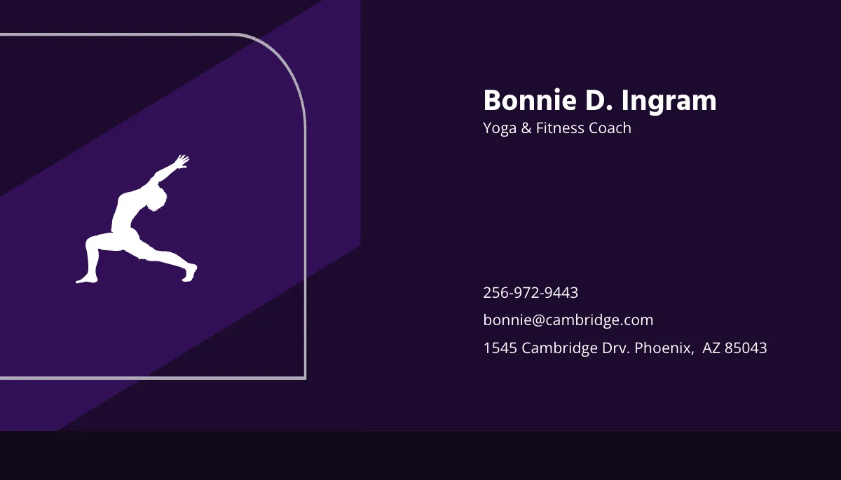 Free Yoga and Fitness Business Card Template to Edit Online