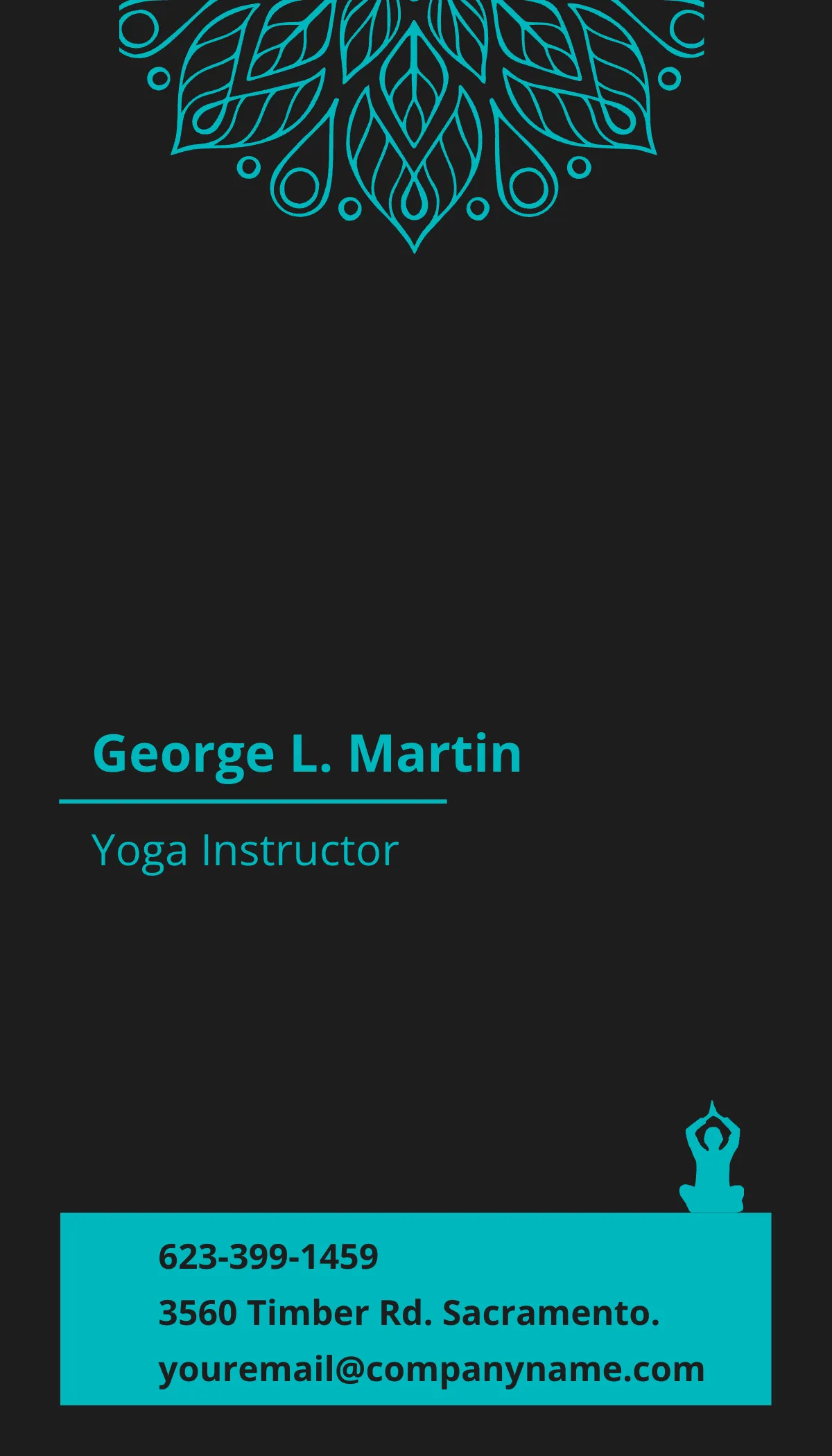 Free Yoga and Meditation Business Card Template to Edit Online