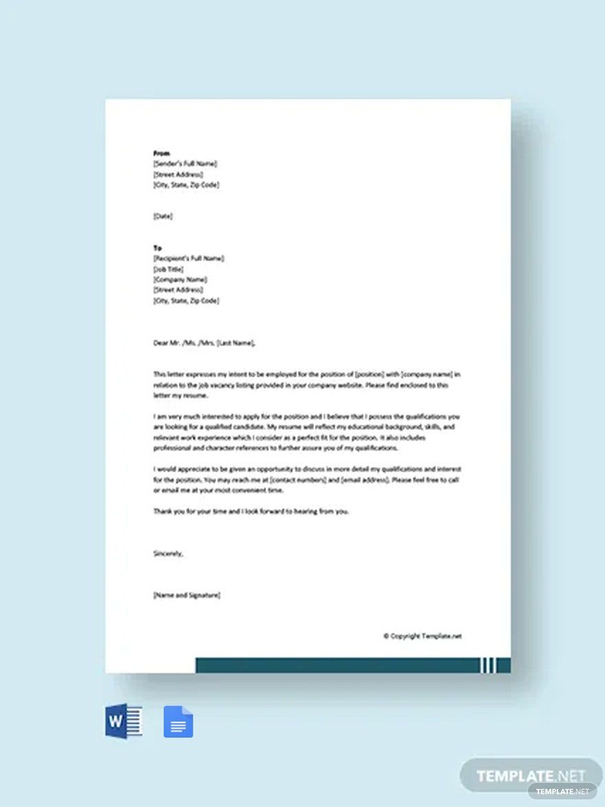 Free Sample Letter of Intent for Employment Contract Template