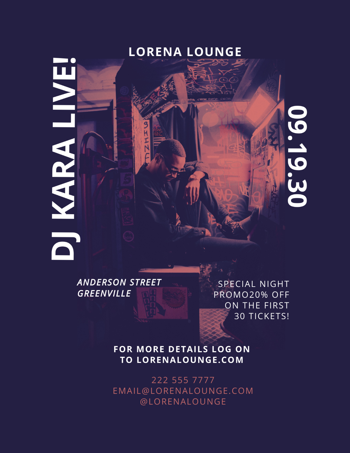 DJ Live - Club Flyer Template - Edit Online & Download