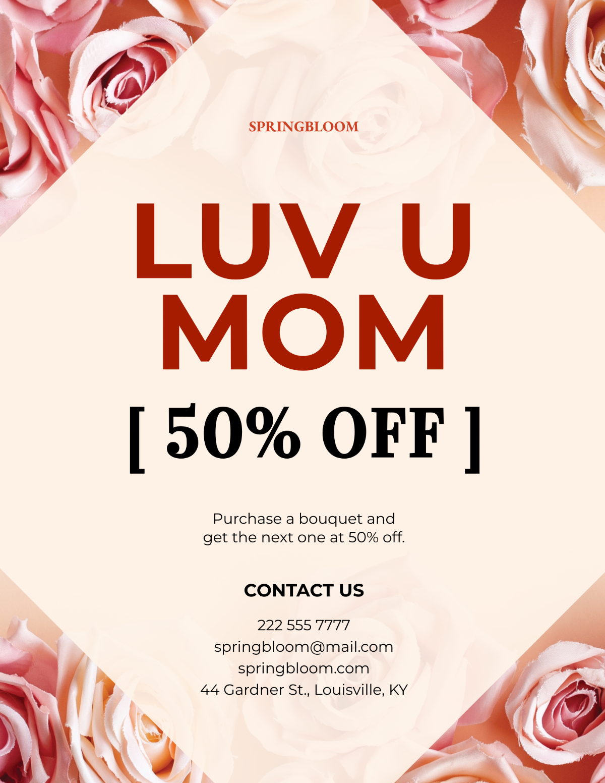 Mothers Day Florist Shop Flyer