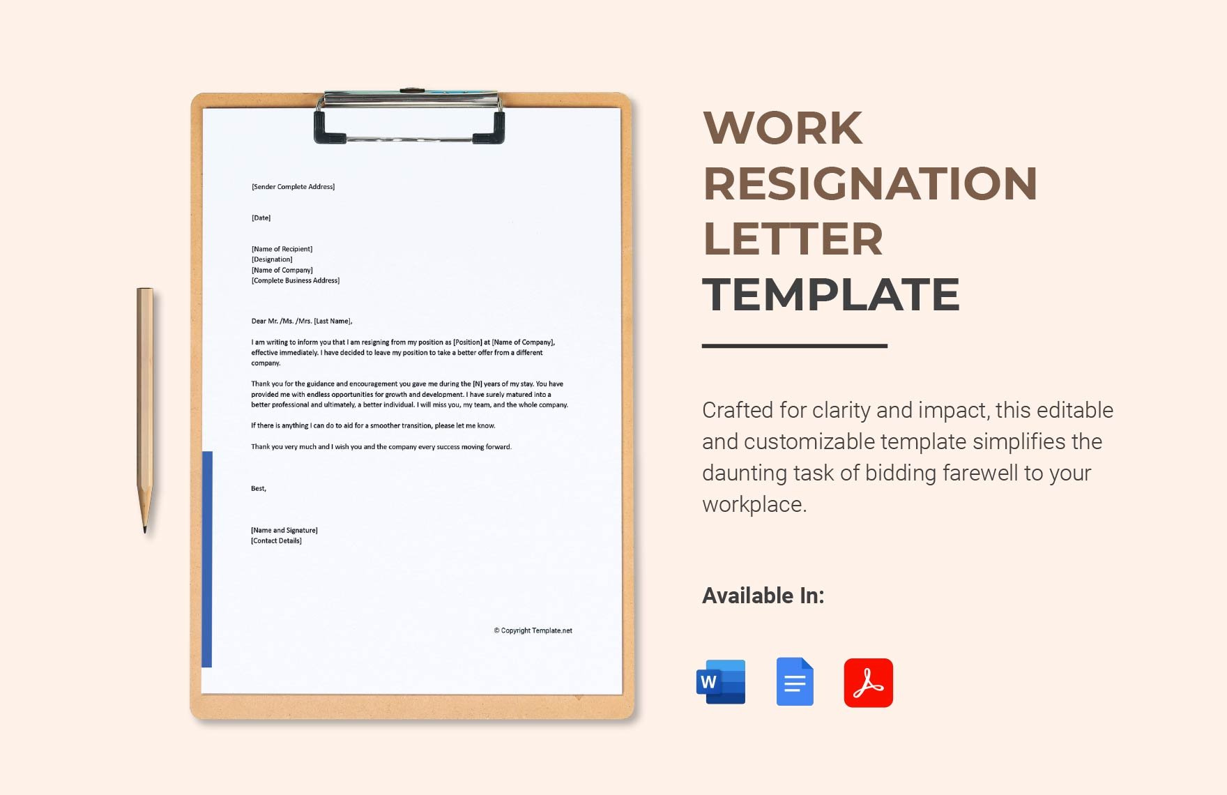 Work Resignation Letter