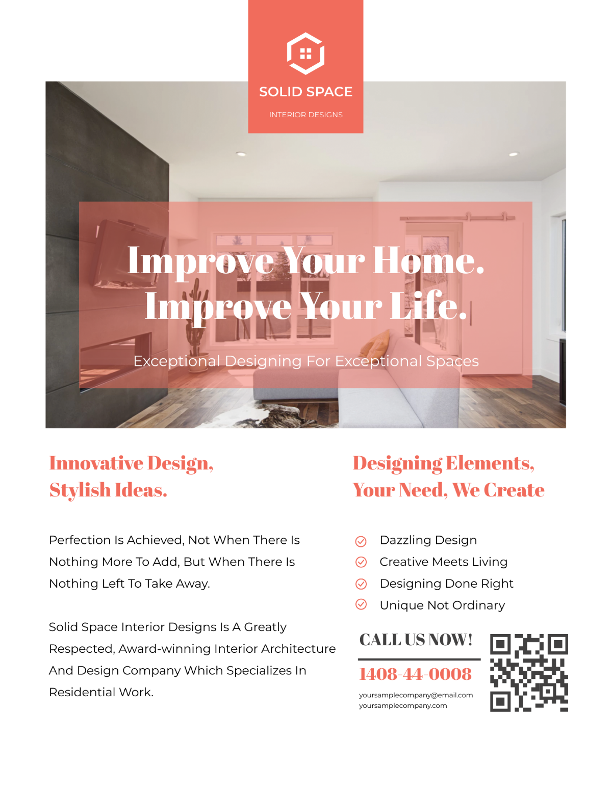 Free Interior Design Consultancy Flyer Template