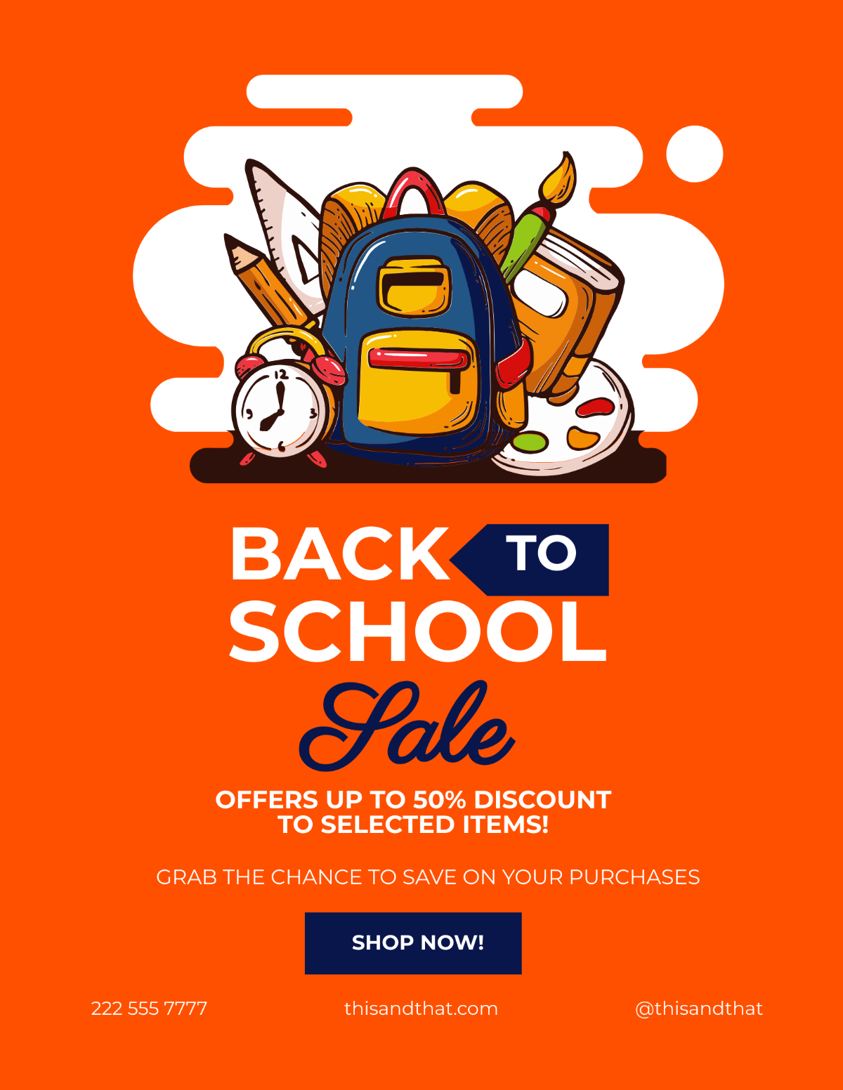 Modern Back to School Flyer Template - Edit Online & Download