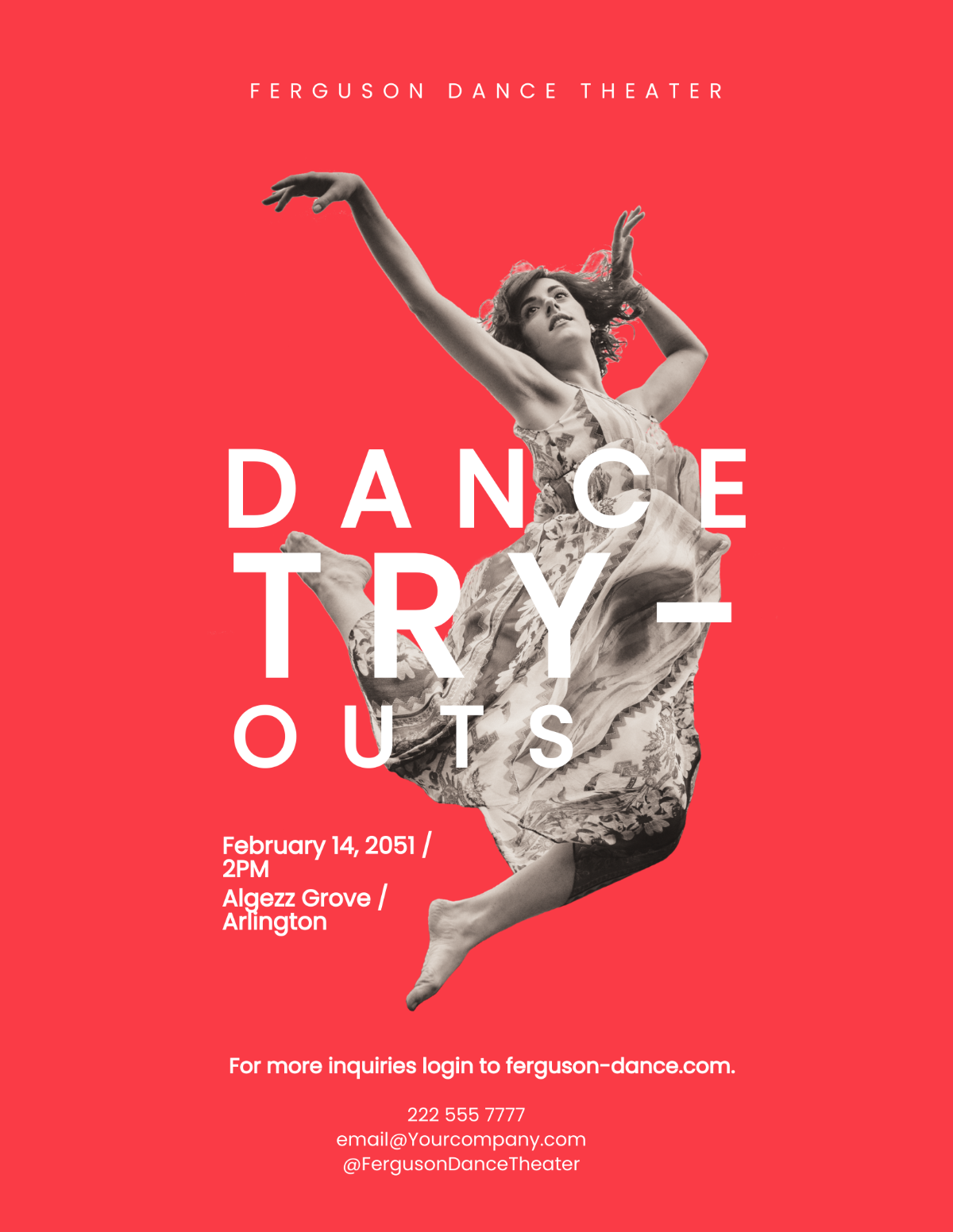 Modern Dance Audition Flyer Template