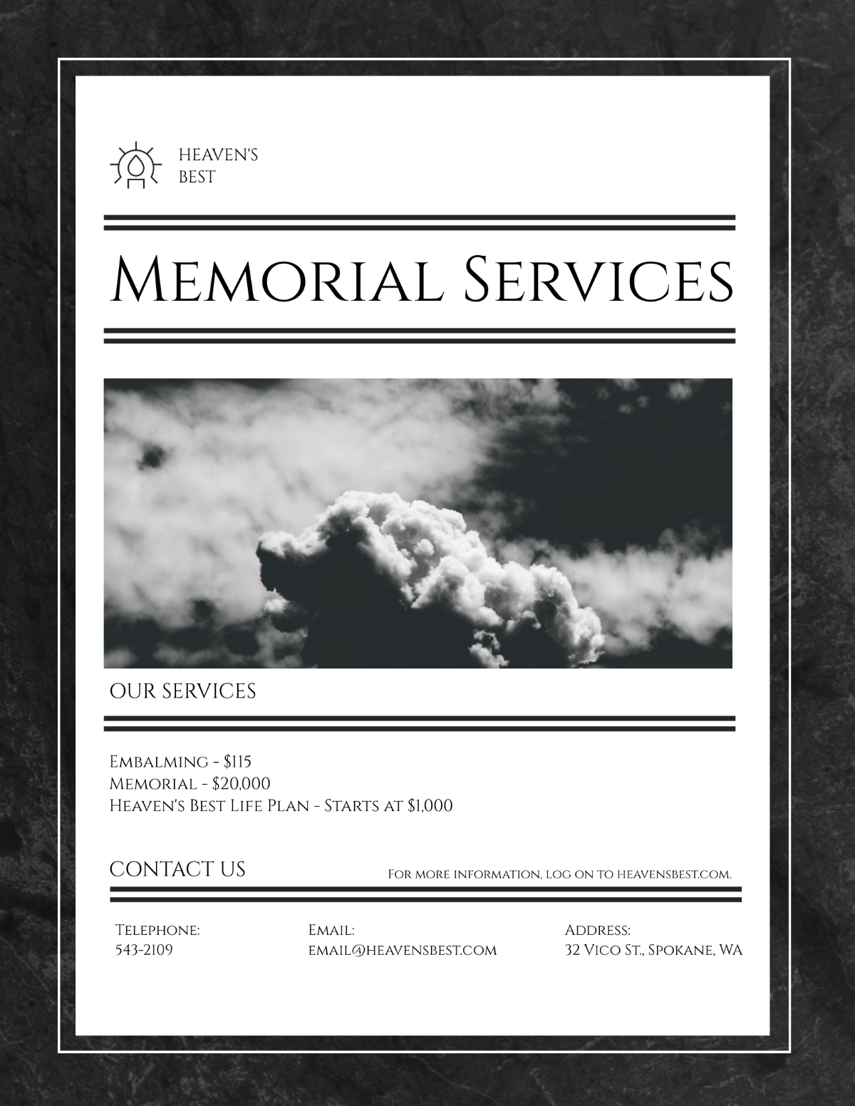 Memorial Flyer Template