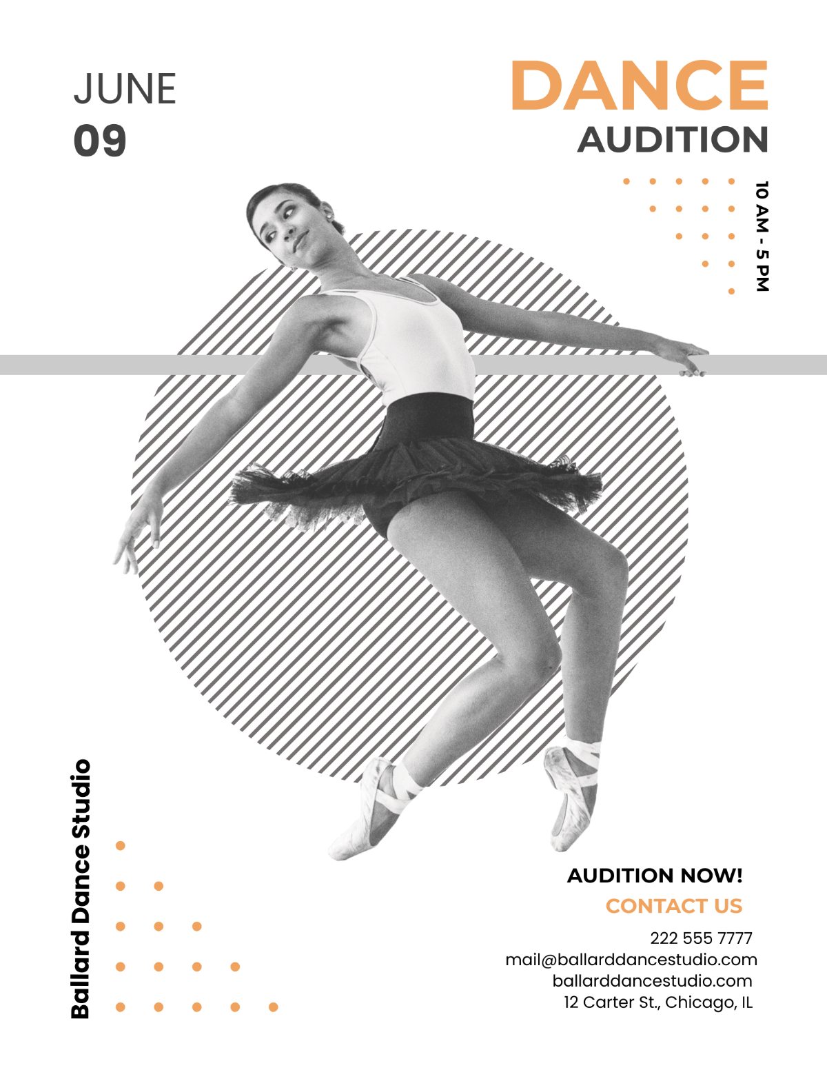 Creative Dance Audition Flyer Template - Edit Online & Download