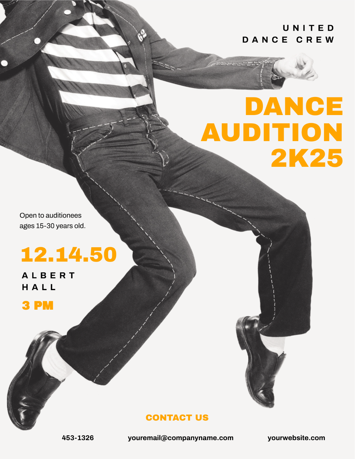 Free Dance Team Audition Flyer Template