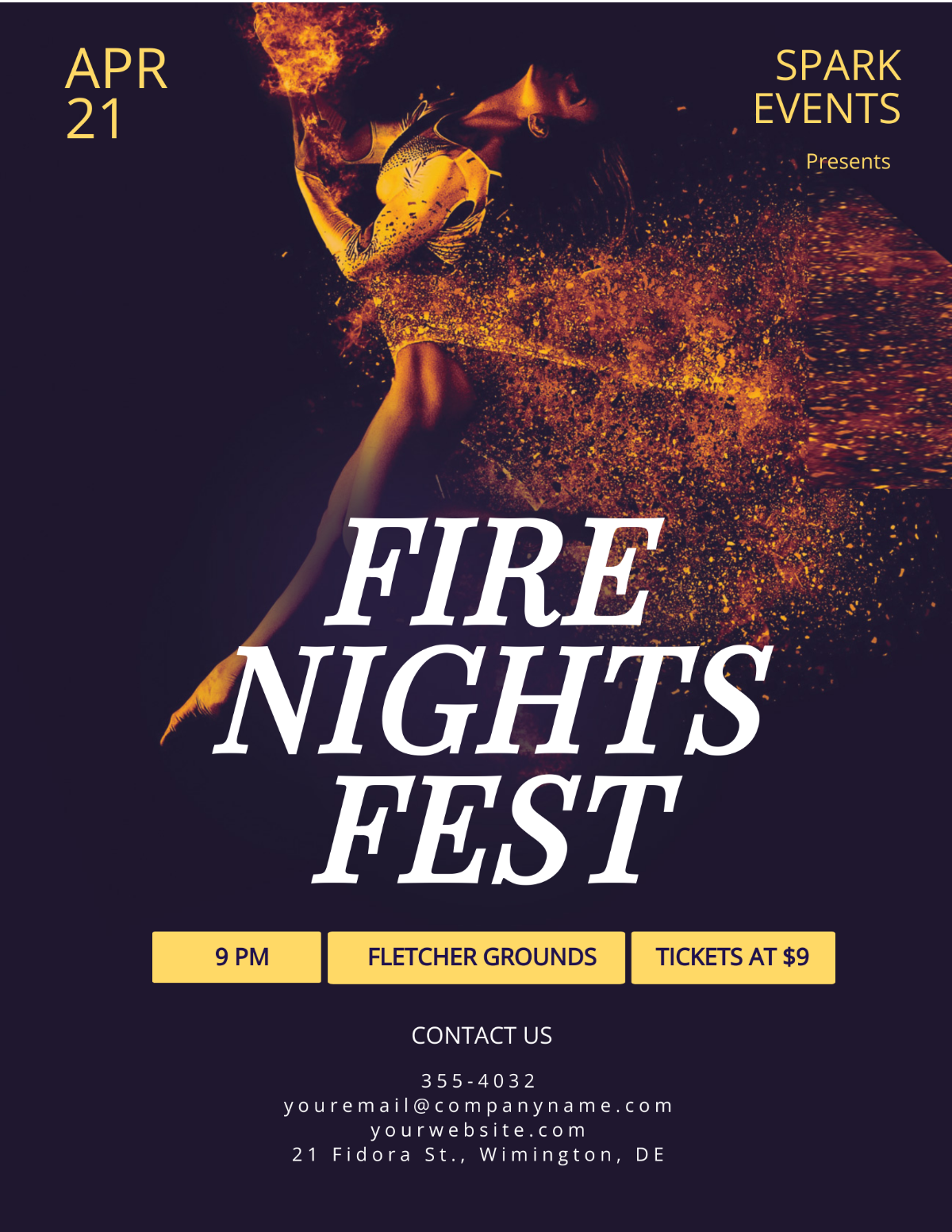 Free Fire Nights Flyer Template