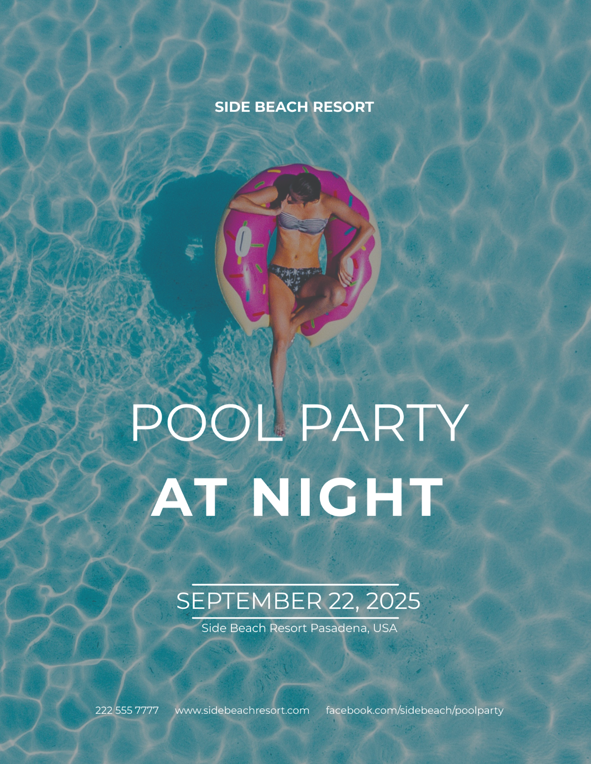 Minimal Pool Party Flyer