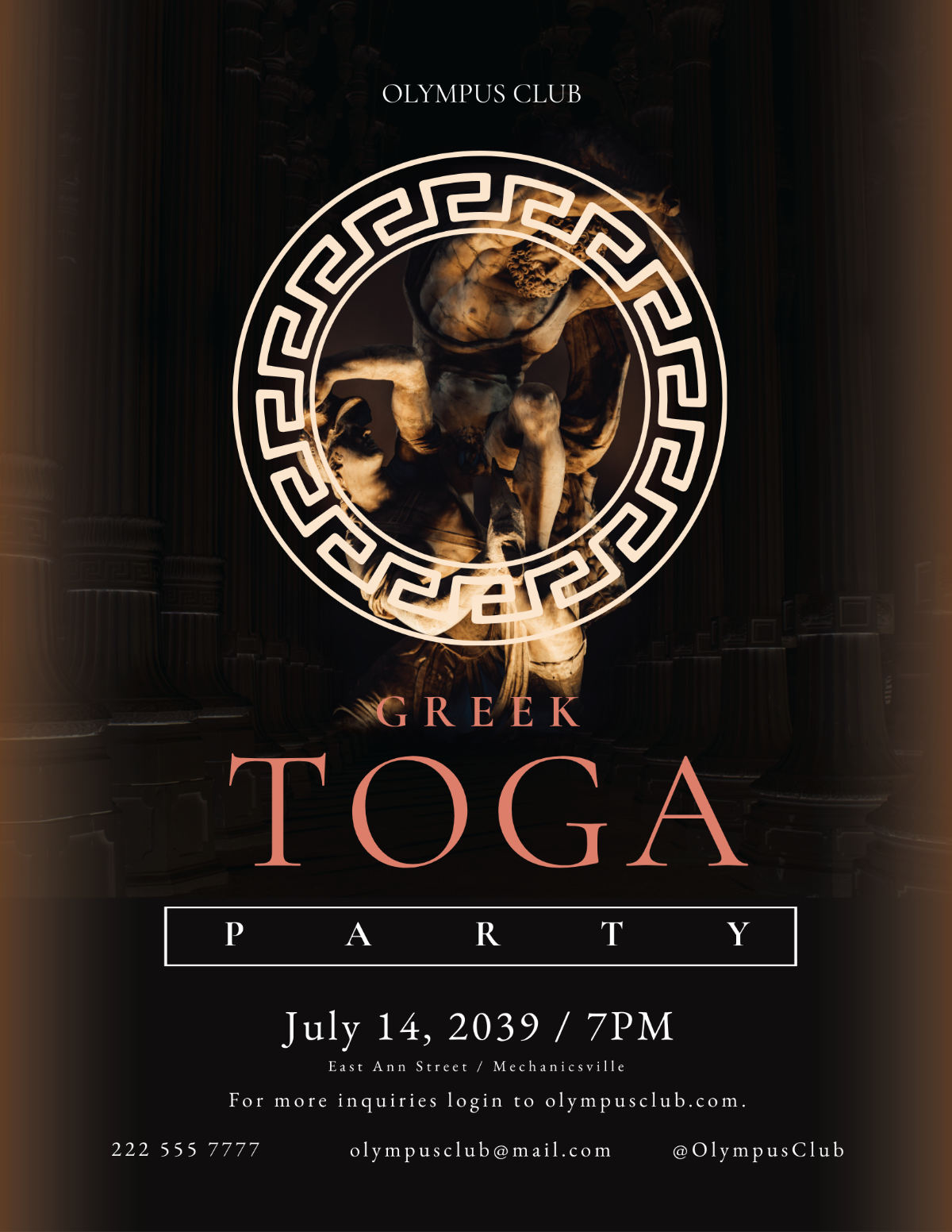 Greek Toga Flyer Template - Edit Online & Download