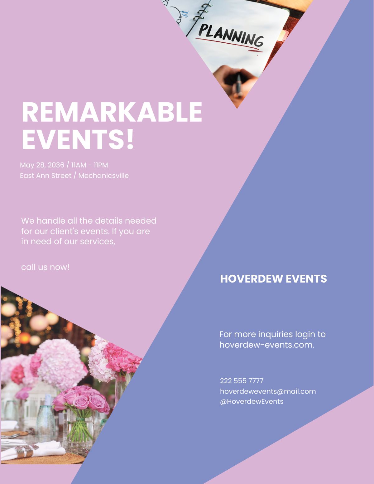 Event Planning Flyer Template - Edit Online & Download