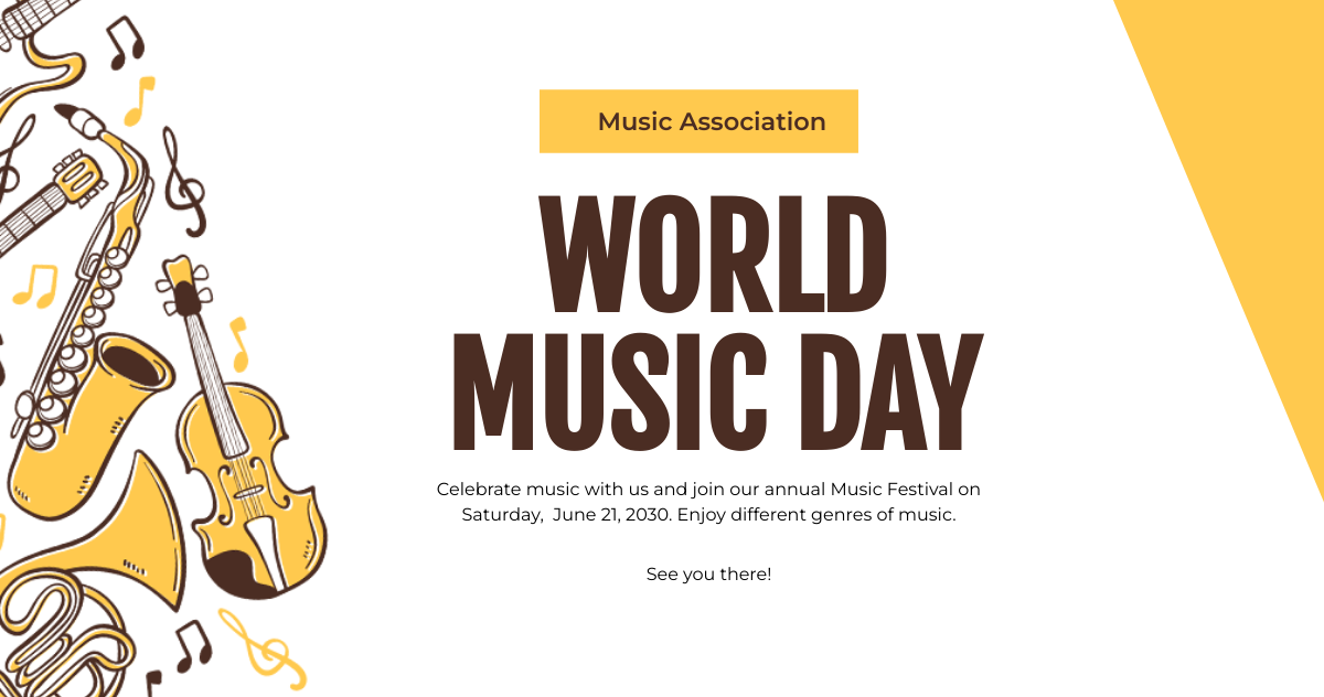 Free World Music Day Facebook Post Template