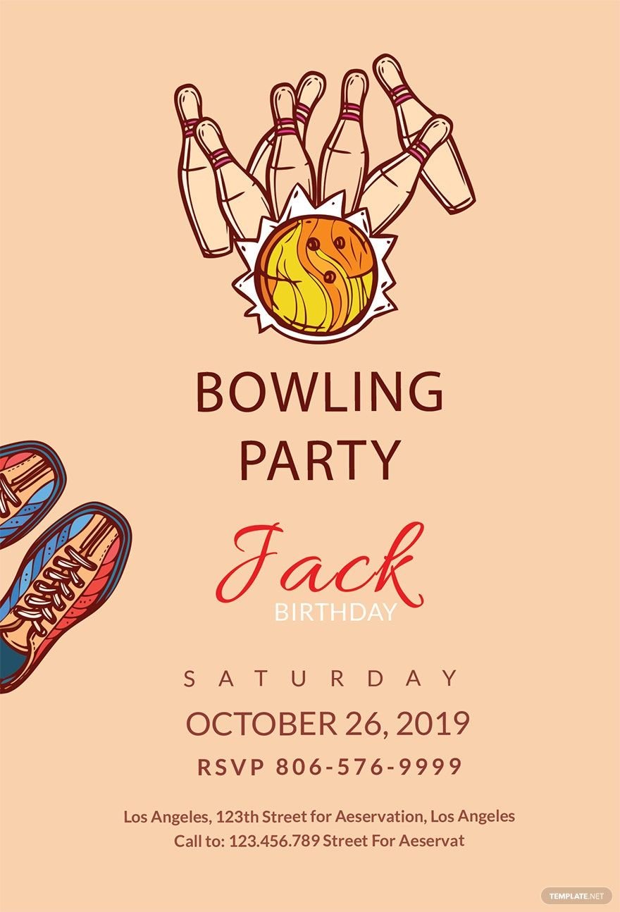 Bowling Invitation Party Template