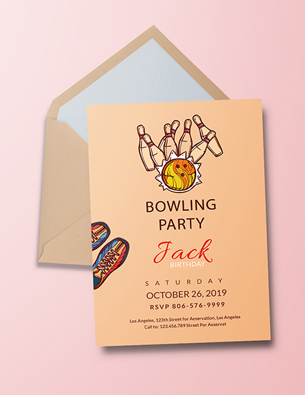 free bowling invitation party template