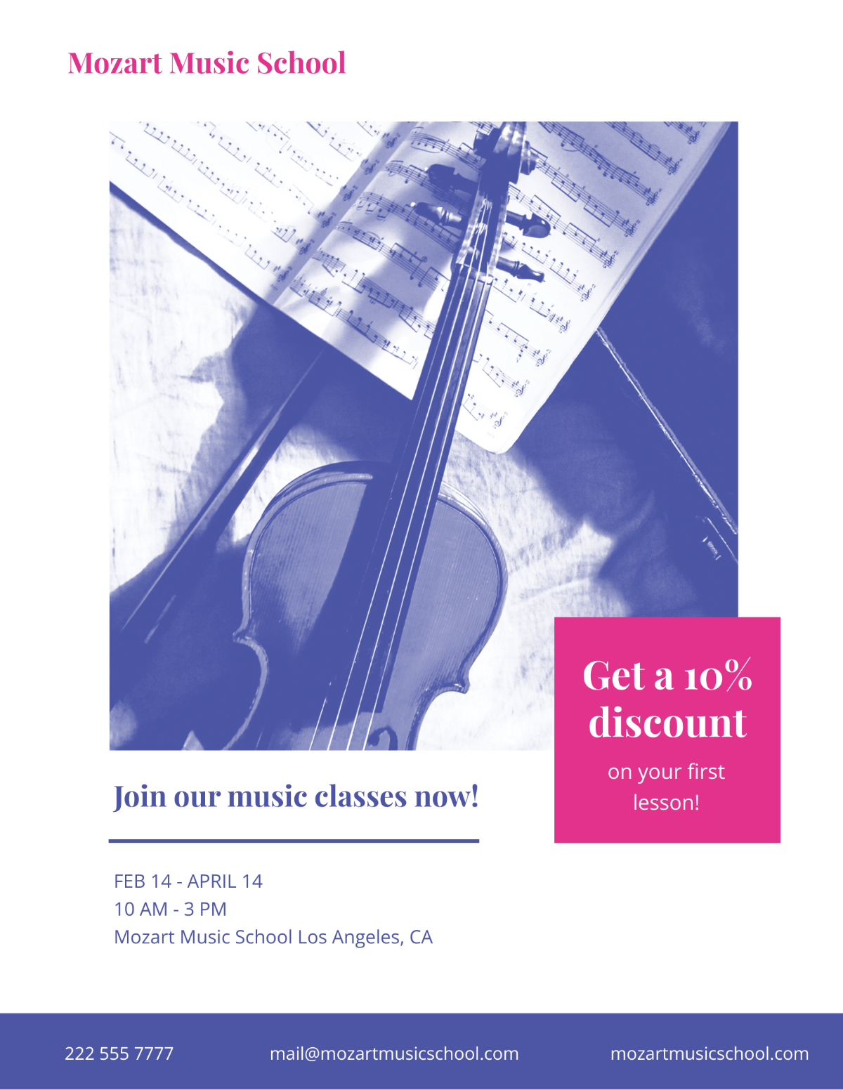 Music School Lesson Flyer Template - Edit Online & Download