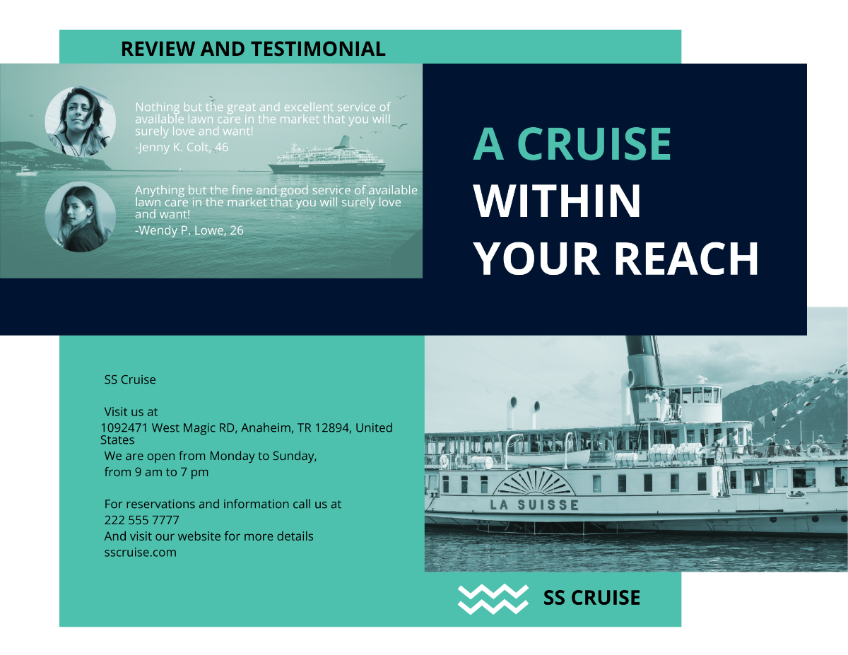 Cruise Bi-Fold Brochure Template - Edit Online & Download