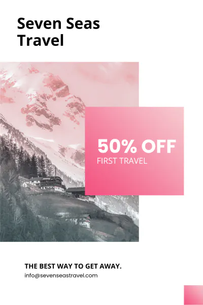 Free Travel Discount Pinterest Pin Template to Edit Online