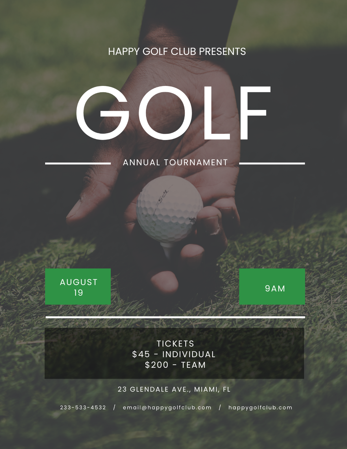 Golf event flyer
