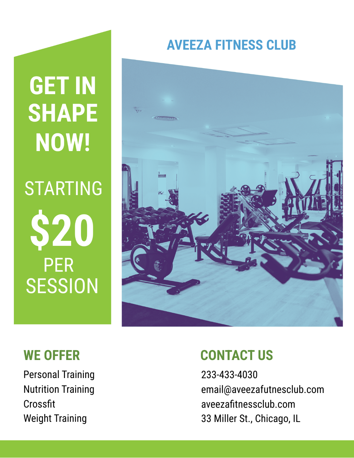 Gym Center Flyer Template - Edit Online & Download