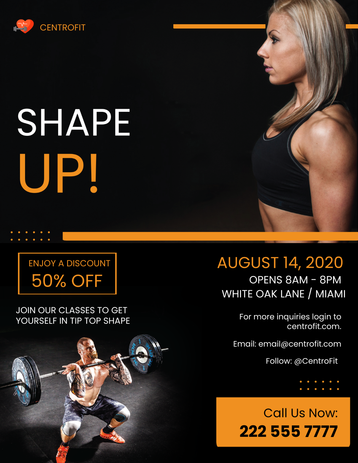 Gym Fitness Flyer Template - Edit Online & Download