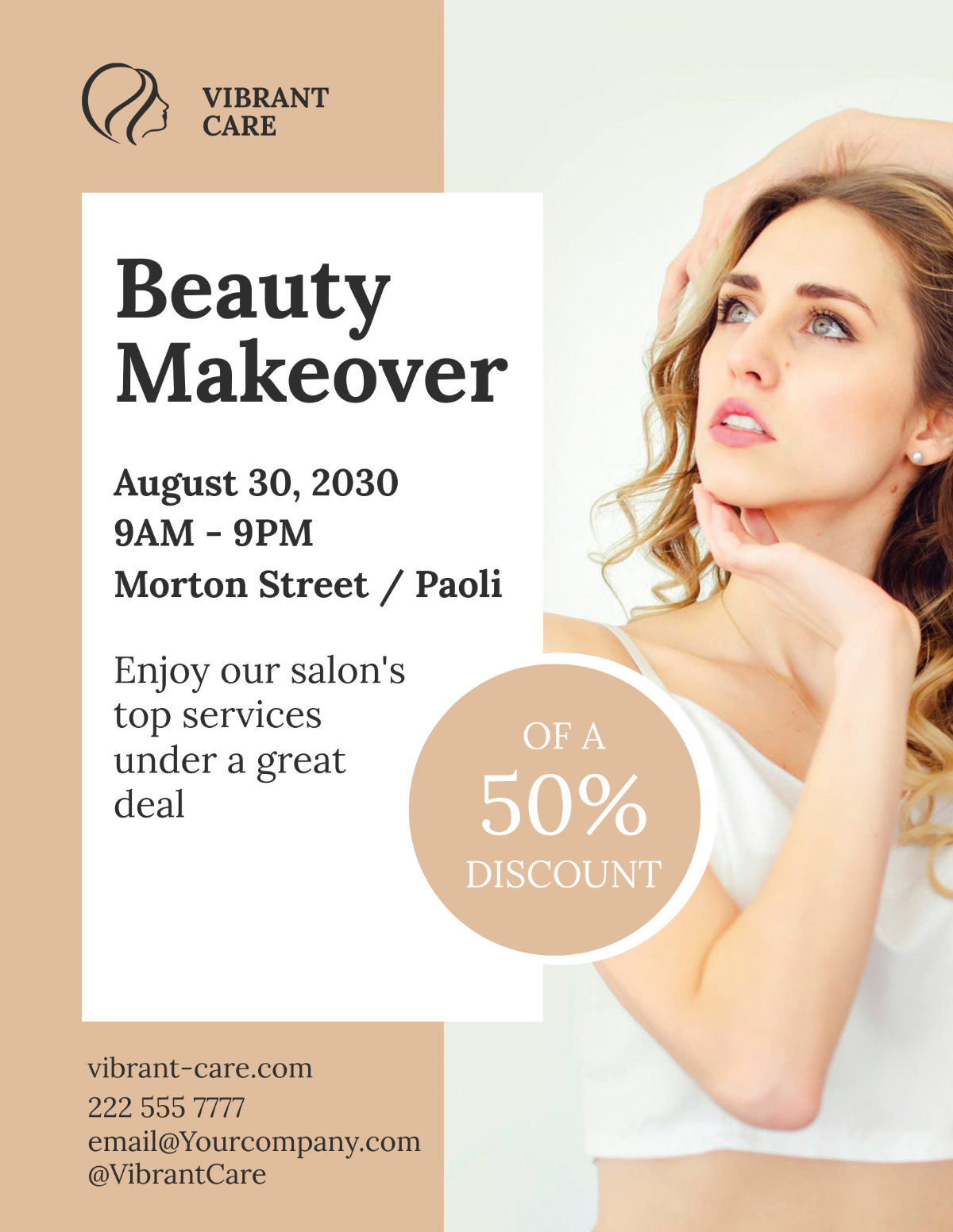 Free Hair and Make up Beauty Salon Flyer Template
