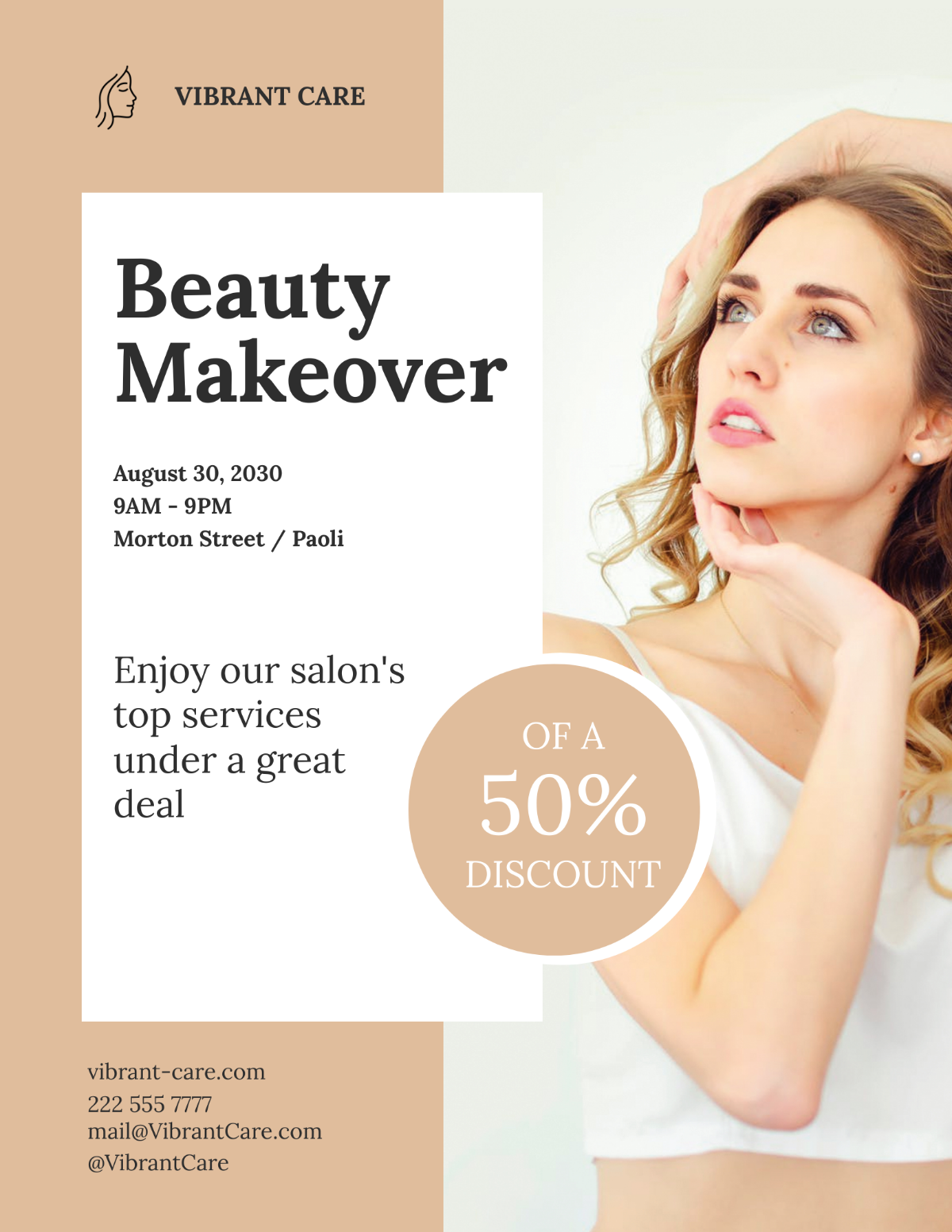 Hair and Make up Beauty Salon Flyer Template - Edit Online & Download