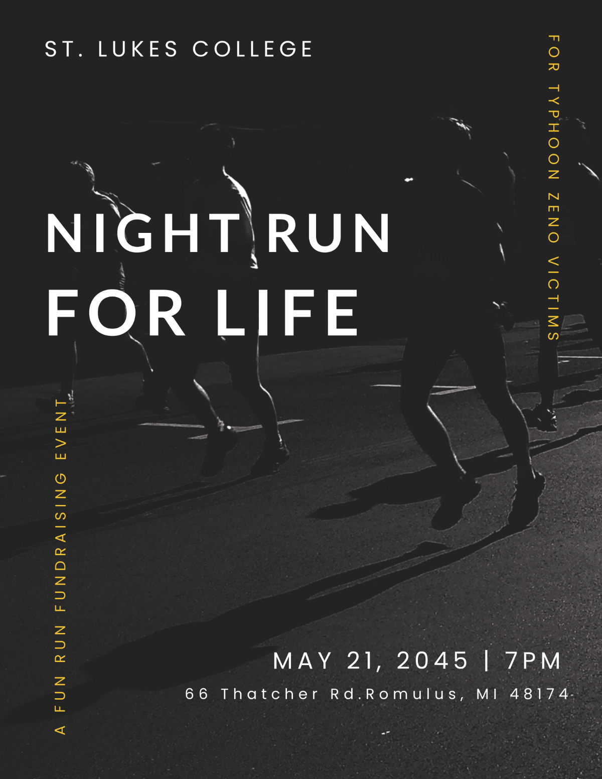 Night Run Event Flyer Template - Edit Online & Download