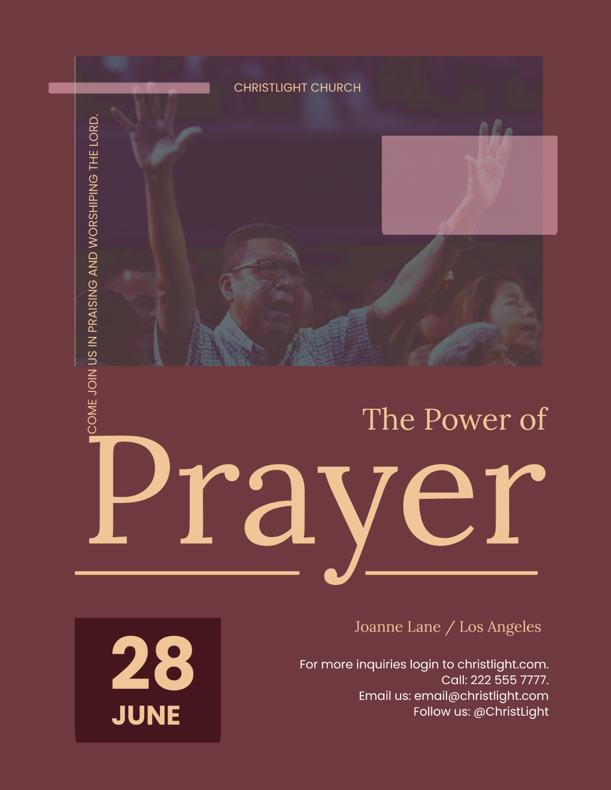 The Power of Prayer Church Flyer Template - Edit Online & Download