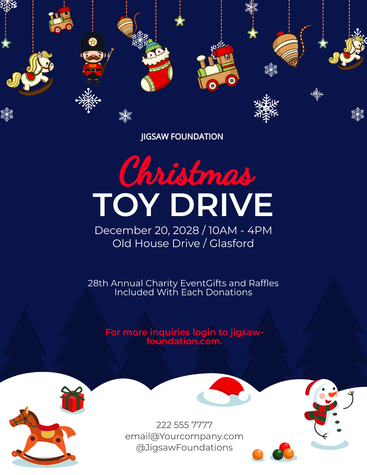 Free Toy Drive Christmas Flyer Template