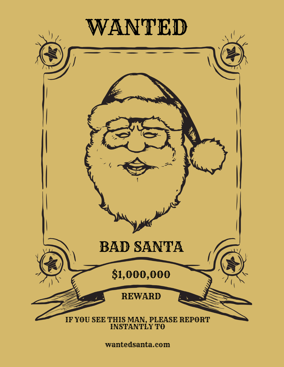 Wanted Bad Santa Flyer Template - Edit Online & Download