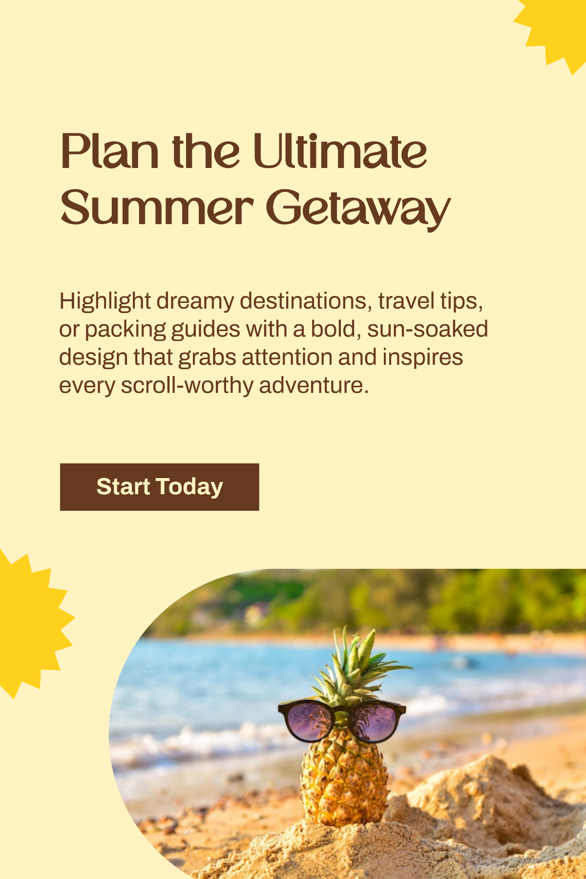 Free Summer Travel Pinterest Pin Template to Edit Online