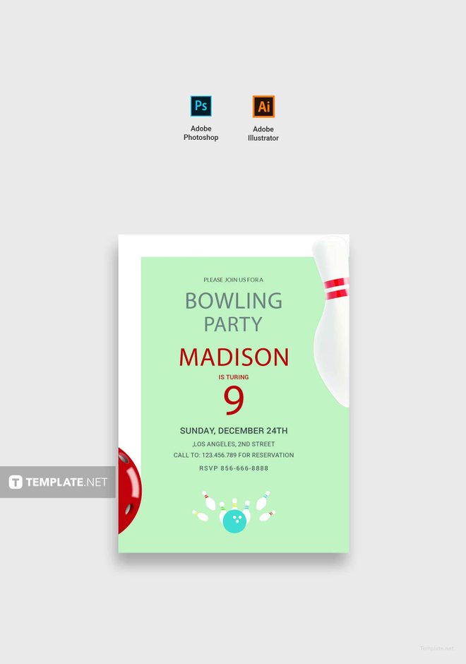 Free Bowling Birthday Party Invitation Template | Free Templates