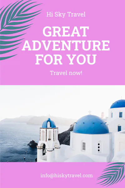 Free Minimal Travel Pinterest Pin Template to Edit Online