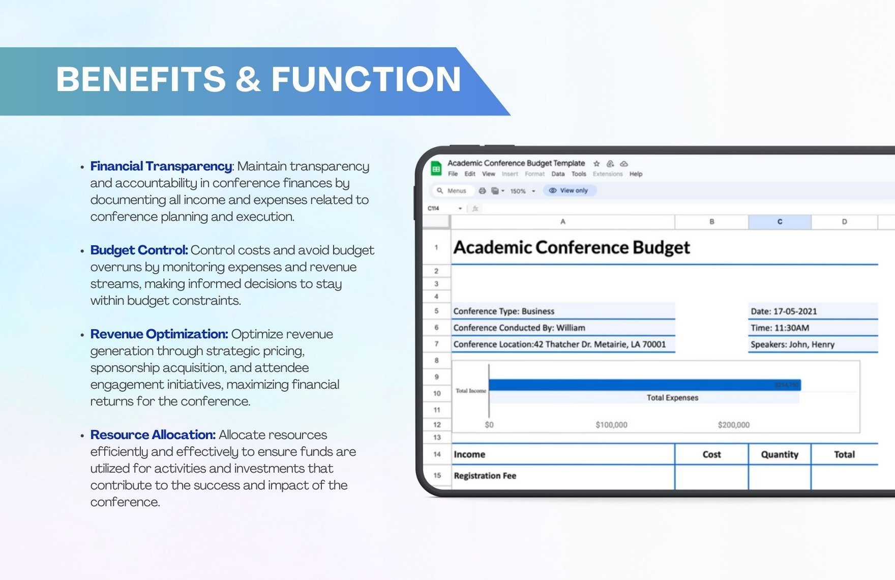 Academic Conference Budget Template