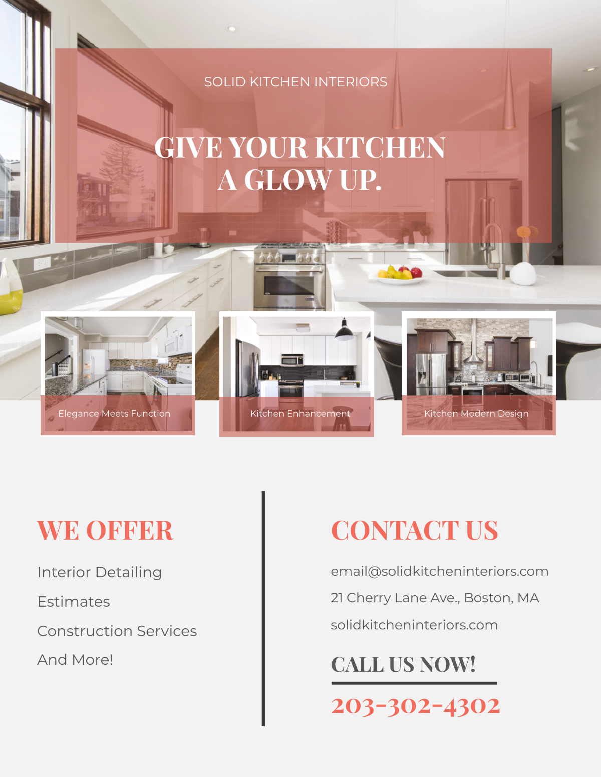 Kitchen Interior Flyer Template - Edit Online & Download