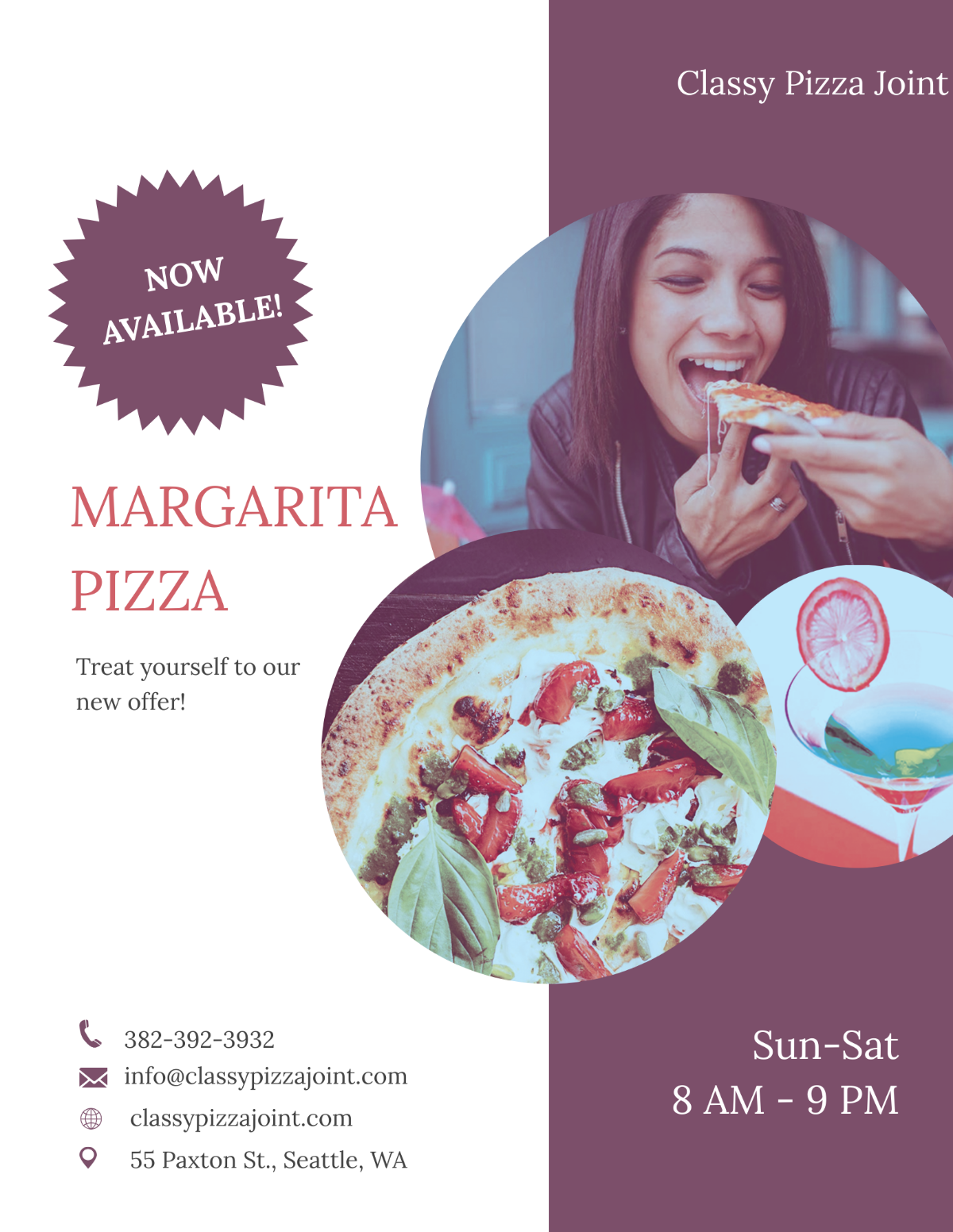 Margarita pizza Flyer Template - Edit Online & Download