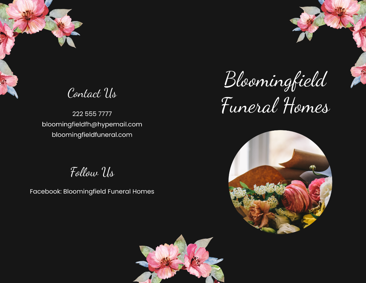 Floral Funeral Bi-fold Brochure Template - Edit Online & Download