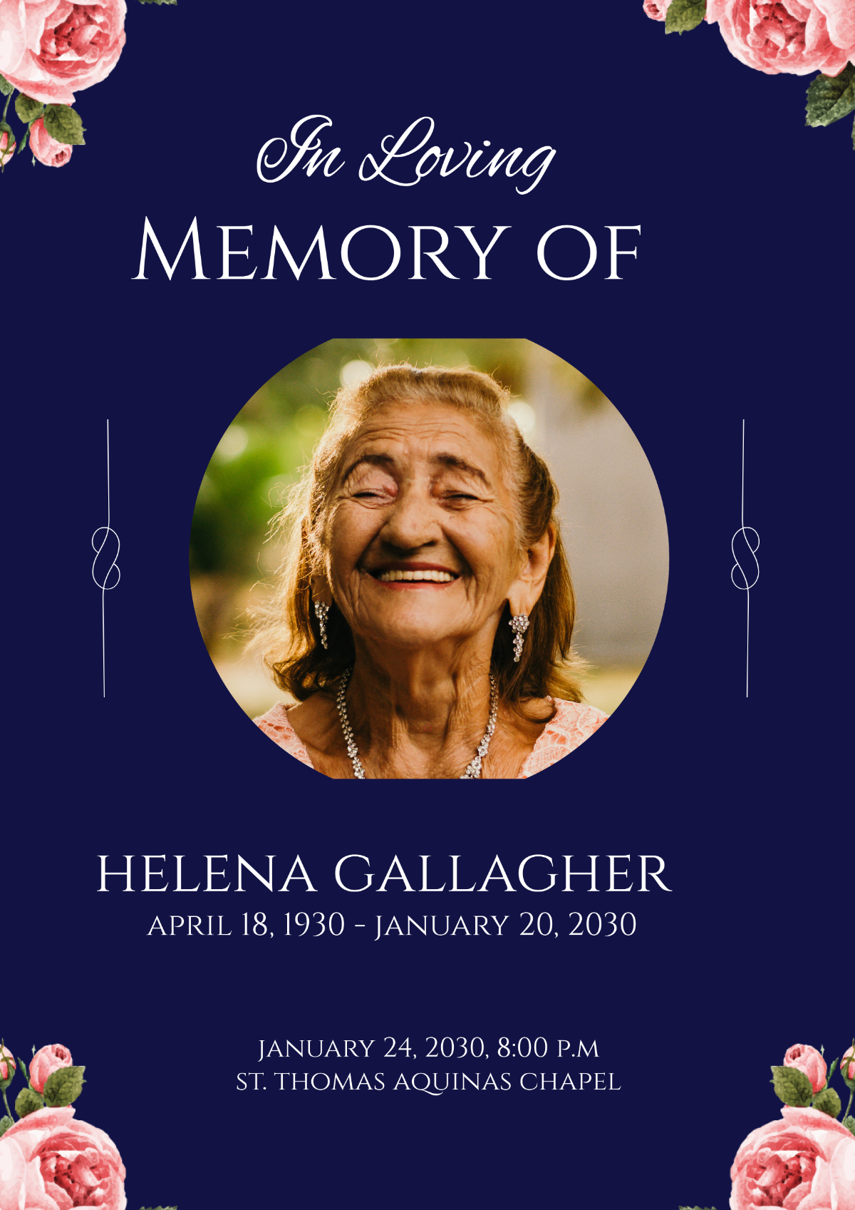 Free A3 Funeral Program Poster Template