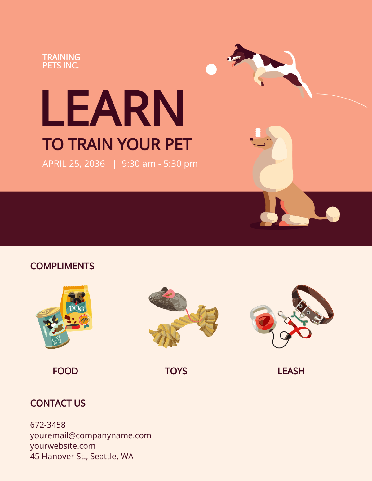 Pet Training Flyer Template