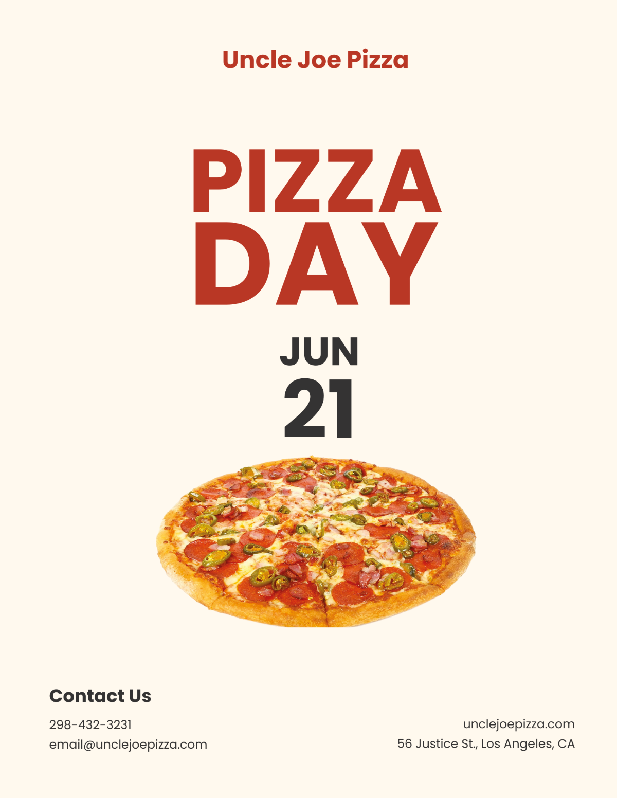 Pizza Day Flyer Template - Edit Online & Download