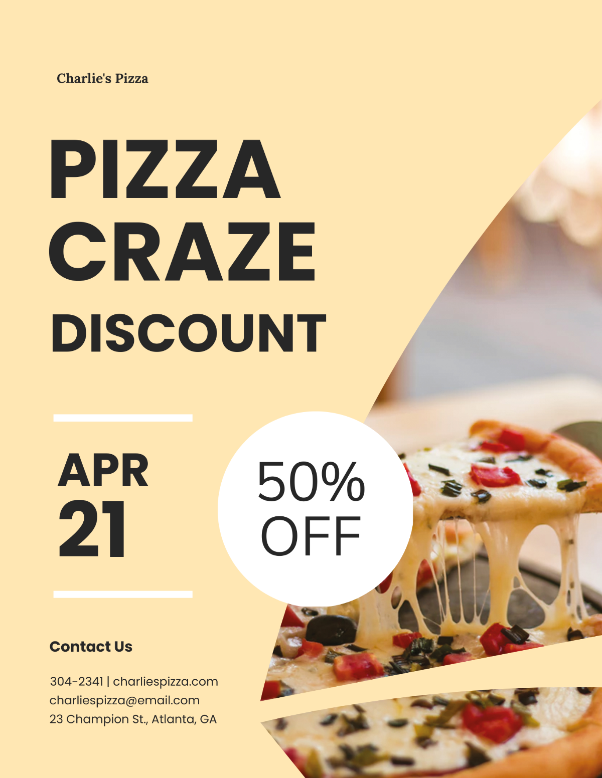 Pizza Discount Flyer Template - Edit Online & Download