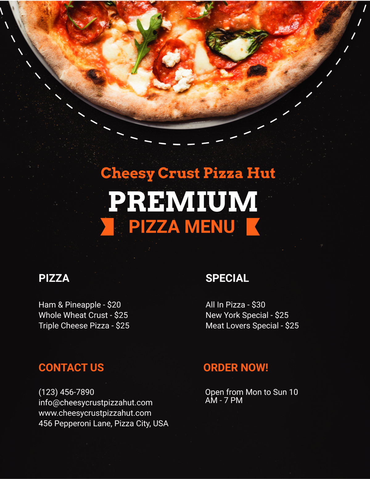 Pizza Menu Flyer