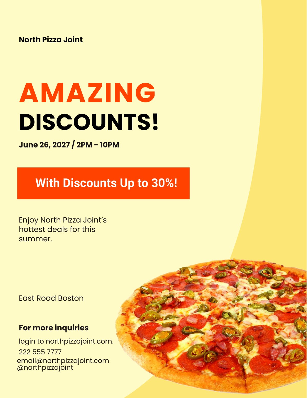 Pizza Promotion Flyer Template - Edit Online & Download